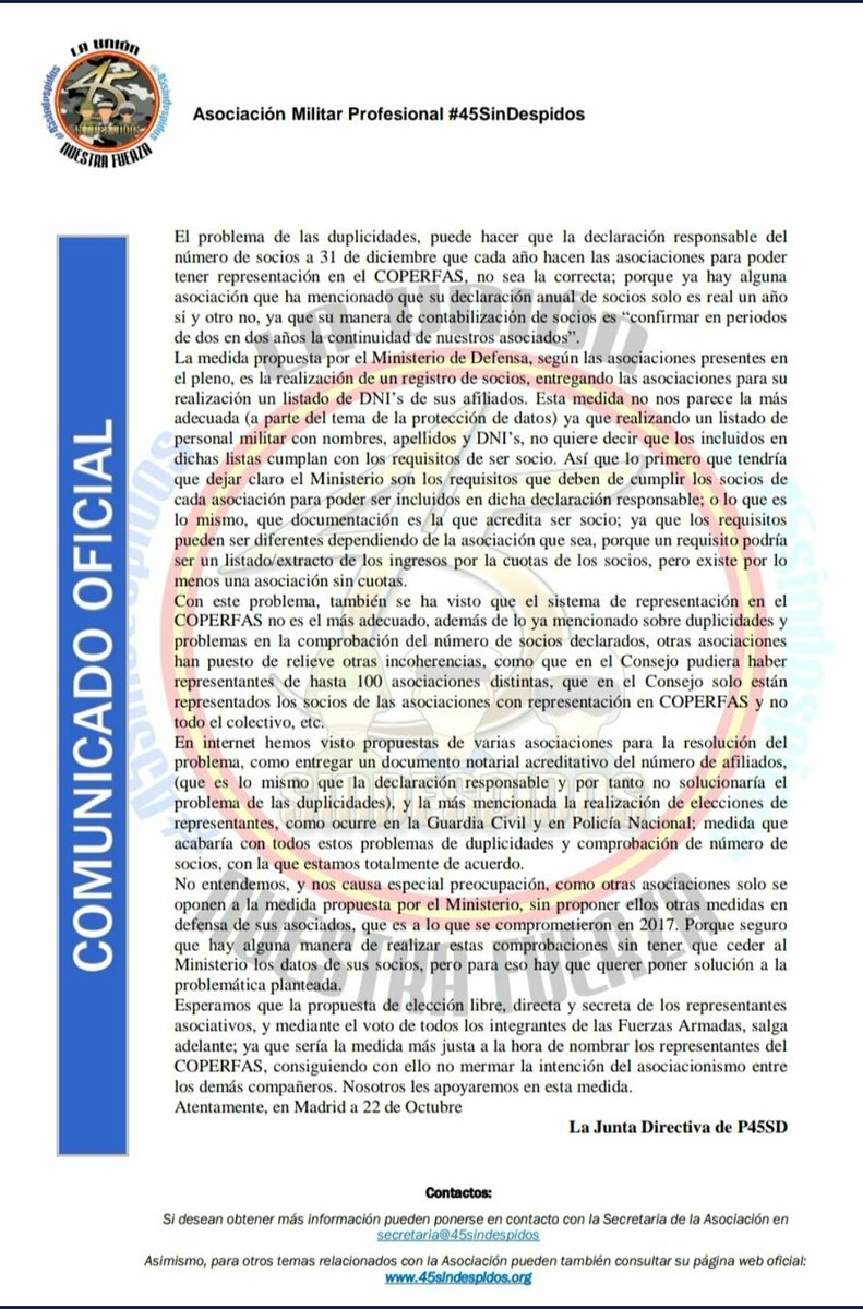 45Rioja's tweet photo. 🚨🚨🚨🚨🚨🚨🚨🚨🚨🚨🚨🚨🚨🚨🚨🚨🚨🚨🚨🚨🚨🚨🚨🚨🚨🚨
Comunicado Oficial de #45SinDespidos ante la polémica surgida por la "mala interpretación" de la propuesta presentada a #Coperfas https://t.co/3aqknwFtcw