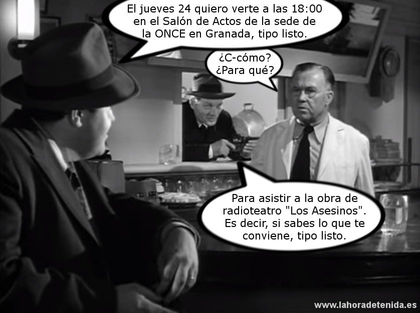 LaHoraDetenida's tweet image. En el salón de actos de @ONCE_oficial #Granada van a ocurrir un montón de cosas... y todas ellas sin moverse del sitio. Es la magia del #radioteatro. A las 18:00, en Plaza del Carmen. La entrada es libre, así que pocas excusas te quedan, chico listo.