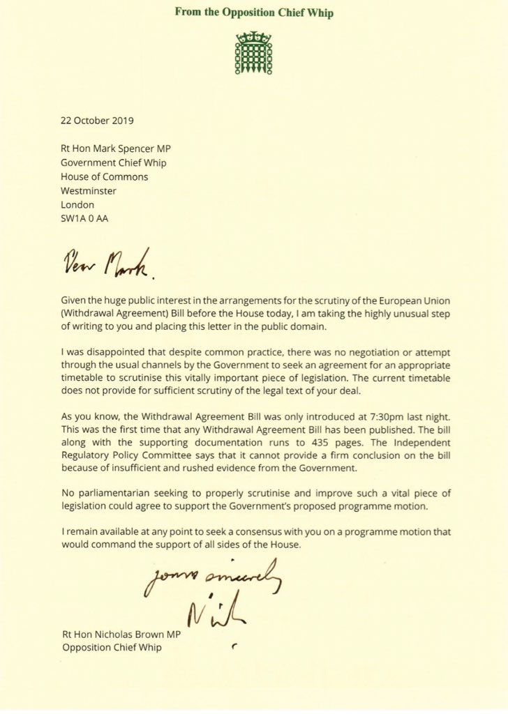 labourwhips's tweet image. The current timetable does not provide for sufficient scrutiny of the legal text of the Brexit deal. 
 
Labour remain available to seek to agree a consensus on a timetable to scrutinise this deal that would command the support of all sides of the House.
