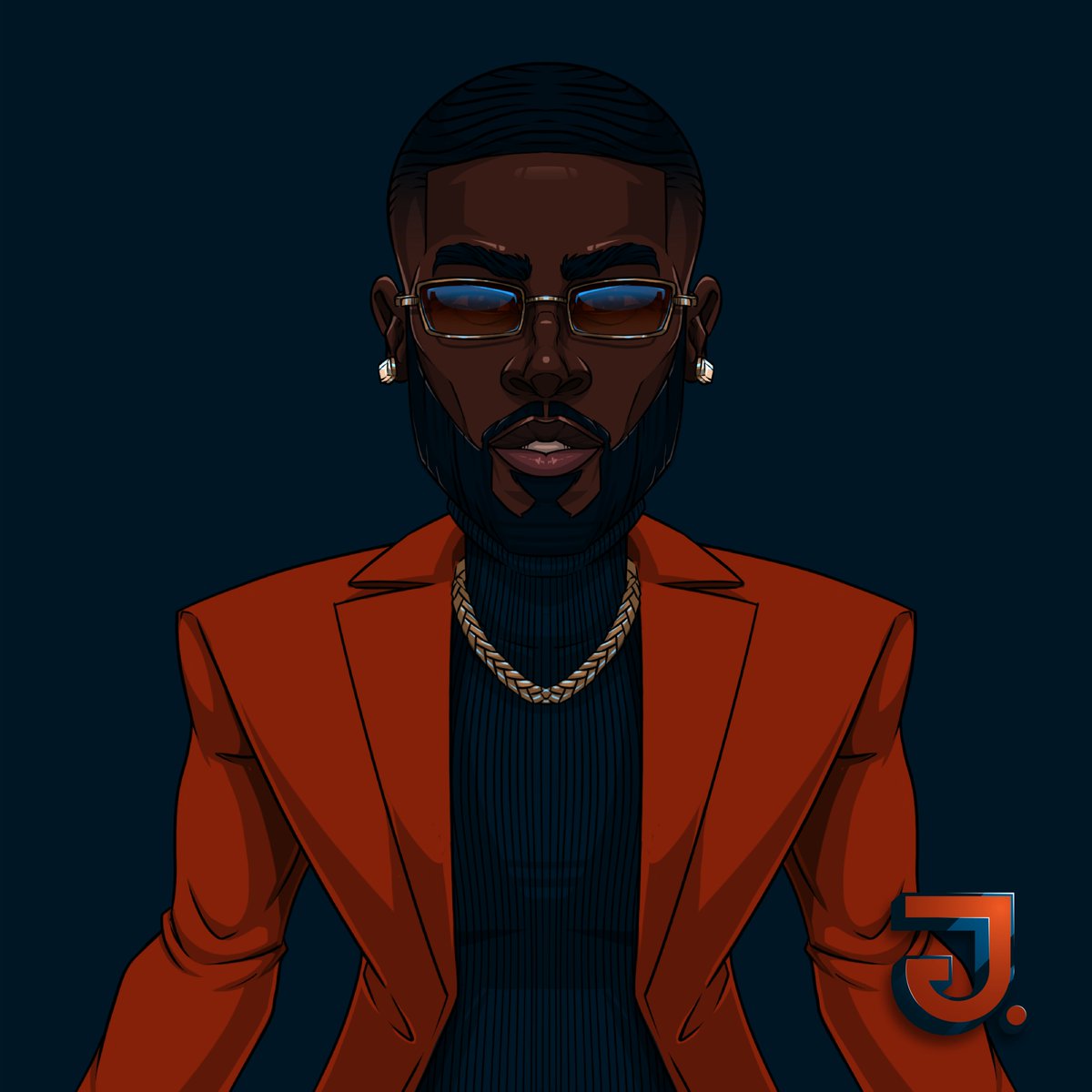 Hey check out this drawing I did for @therealdonnysavage 🔥🔥🔥
.
.
.
@procreate 
#procreate #cleanart #art #symetrical #rusticorange #shades #beard #model #fashion #photography #style #modeling #actor #fashionblogger #influencer #influencers #fly #design #vnffw #nyfw #vnfinsider