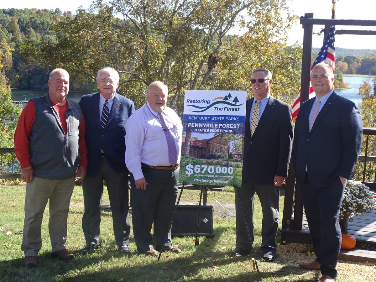 whvoradio's tweet photo. Kentucky State Park officials and members of local government gathered at the Pennyrile Forest State Park Tuesday afternoon to announce additional funding coming for improvements. https://t.co/7VJrHeCgeG https://t.co/B0HViAS4Iv