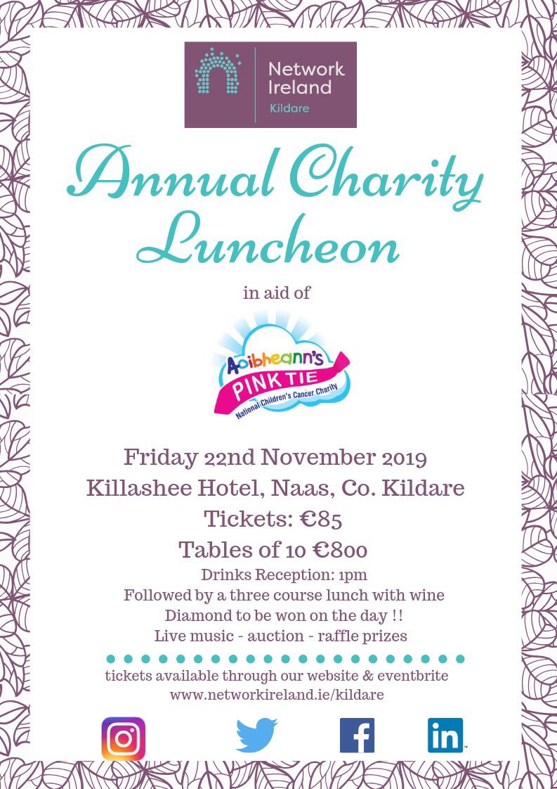 Our annual <a href="/NetworkKildare/">Network Kildare</a> Charity Lunch is almost sold out! Don’t forget to book your ticket bit.ly/2n383Sk

#NetworkIreland #StepUp