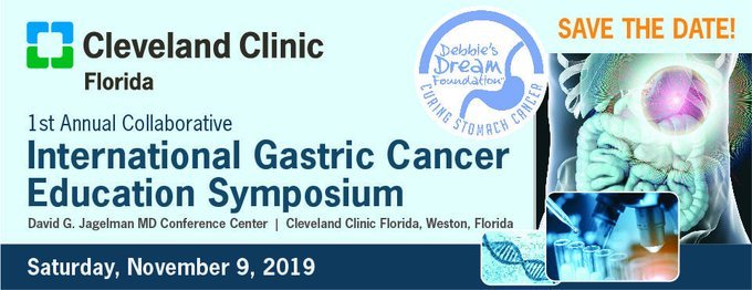 CleveClinicFL's tweet photo. Want to hear from the leaders and experts in the field of #gastric #cancer? We're partnering with @StomachCancer_ to host the 1st annual Collaborative International Gastric Cancer Education Symposium on Nov. 9. Register today and join us. #DebbiesDream https://t.co/kAUk1zob1s