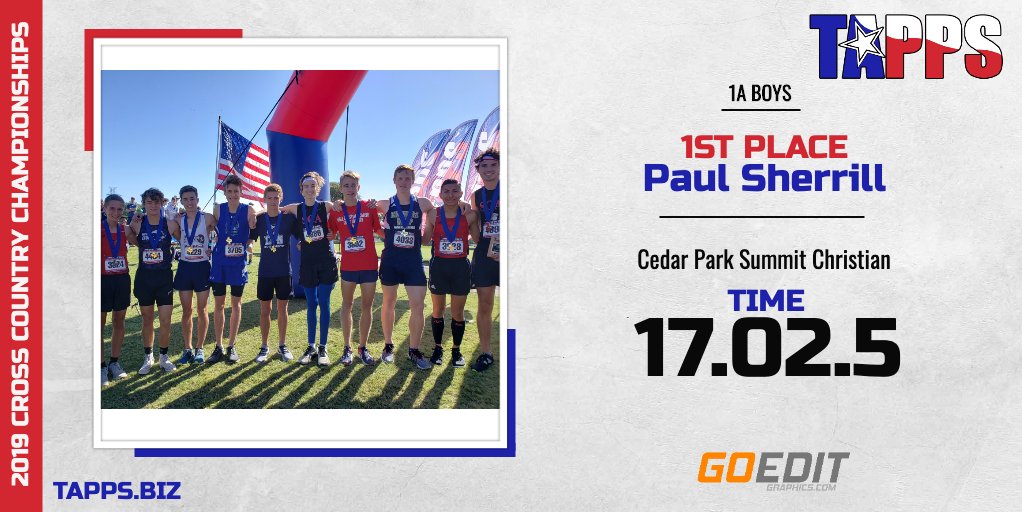 TappsXCountry's tweet photo. 1st Place Winner 1A Boys #TAPPSxcSTATE https://t.co/yKI0U8yZ3v