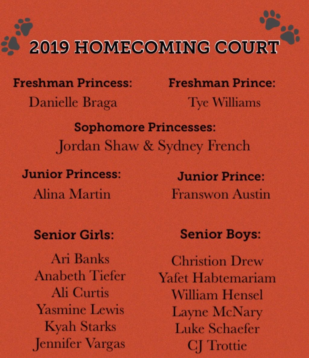 BHS_DogPound's tweet image. Congratulations to the 2019 Homecoming Court! Voting for Senior Queen &amp;amp; King is on scrolling announcements (only butler students may vote)