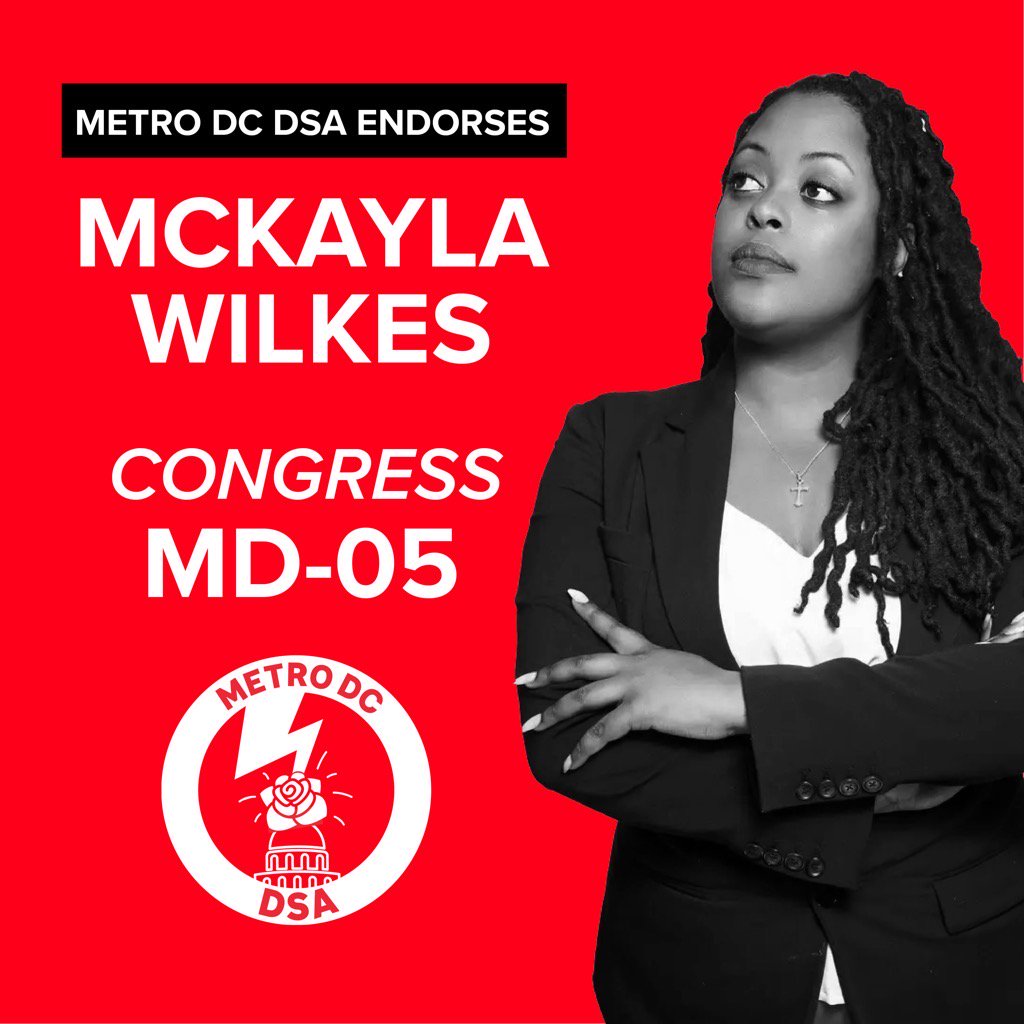 an image of McKayla Wilkes, DSA-endorsed candidate in MD-05