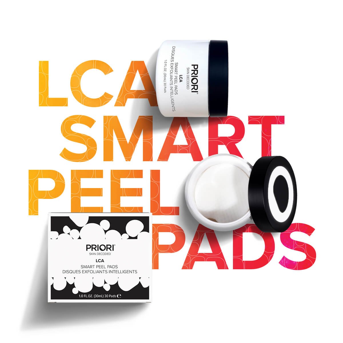 Introducing our new LCA Smart Peel Pads:  specifically designed to minimize the appearance of pores, brighten  complexion, help treat periodic breakouts and smooth the appearance of  fine lines and wrinkles. Available now at PRIORIskincare.com ! #PRIORI #smartpeelpads