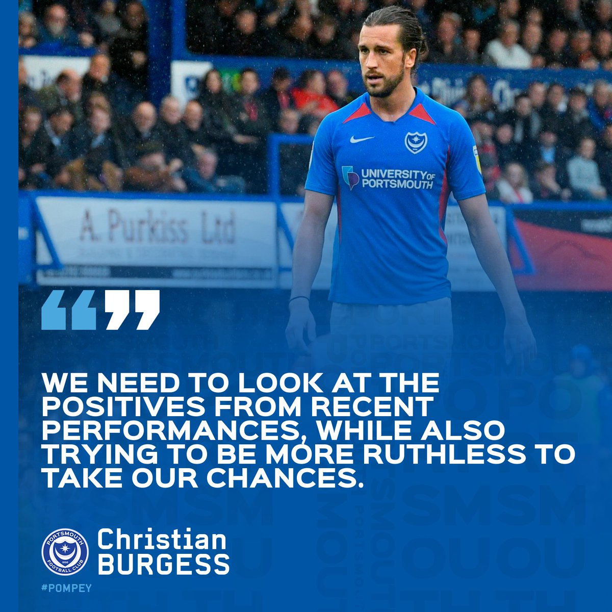 Pompey's tweet photo. ➕ @Burgey44 is staying positive

#Pompey https://t.co/BFhJtWXmUI