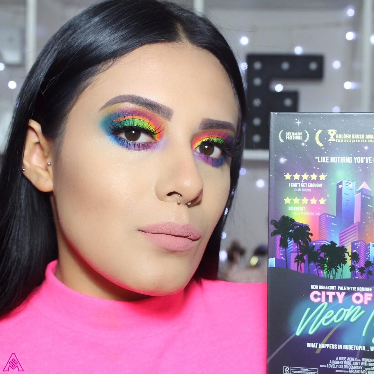 ovn bandage by Rude Cosmetics on Twitter: "A simply colorful and stunning look by  @_emmaamor to help you stand out this Halloween season! Check out our City  collection especially our Neon Lights palette for inspiration —