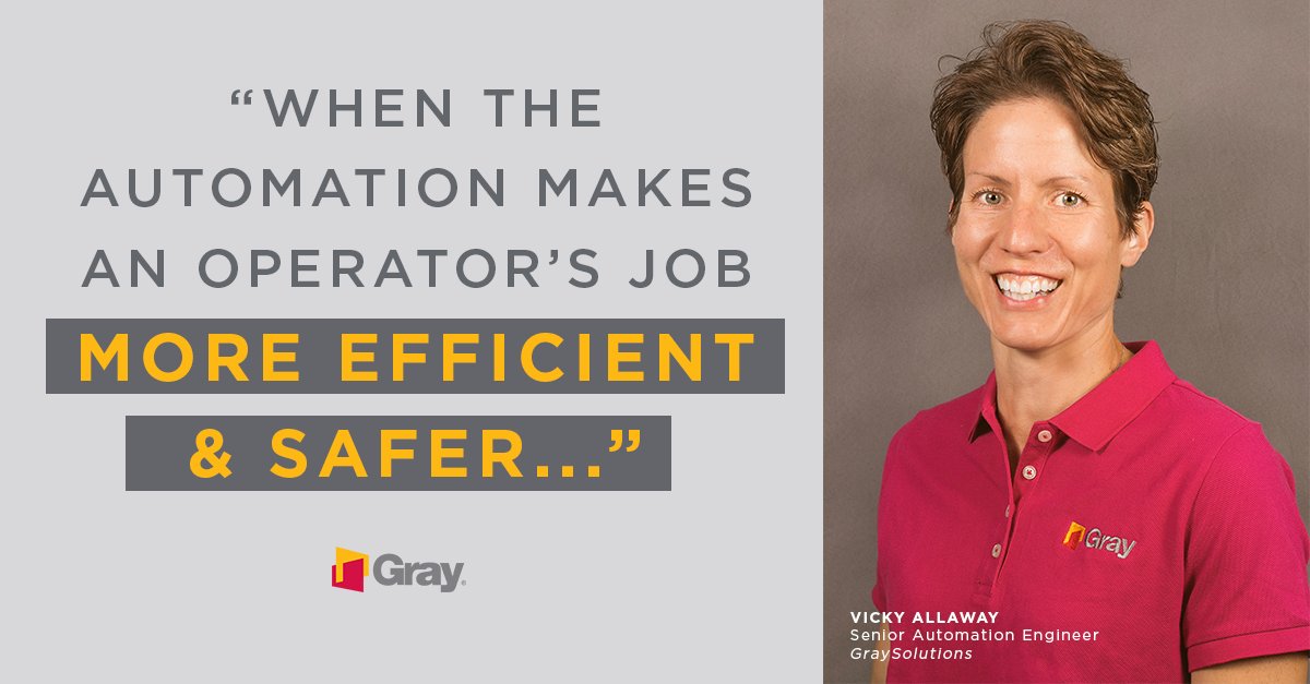 lifeatgray's tweet image. We asked Vicky Allaway, senior automation engineer for #GraySolutions what she enjoys most about her work, and she had no trouble with an answer! #MeetGray #automation #engineer linkedin.com/feed/update/ur…