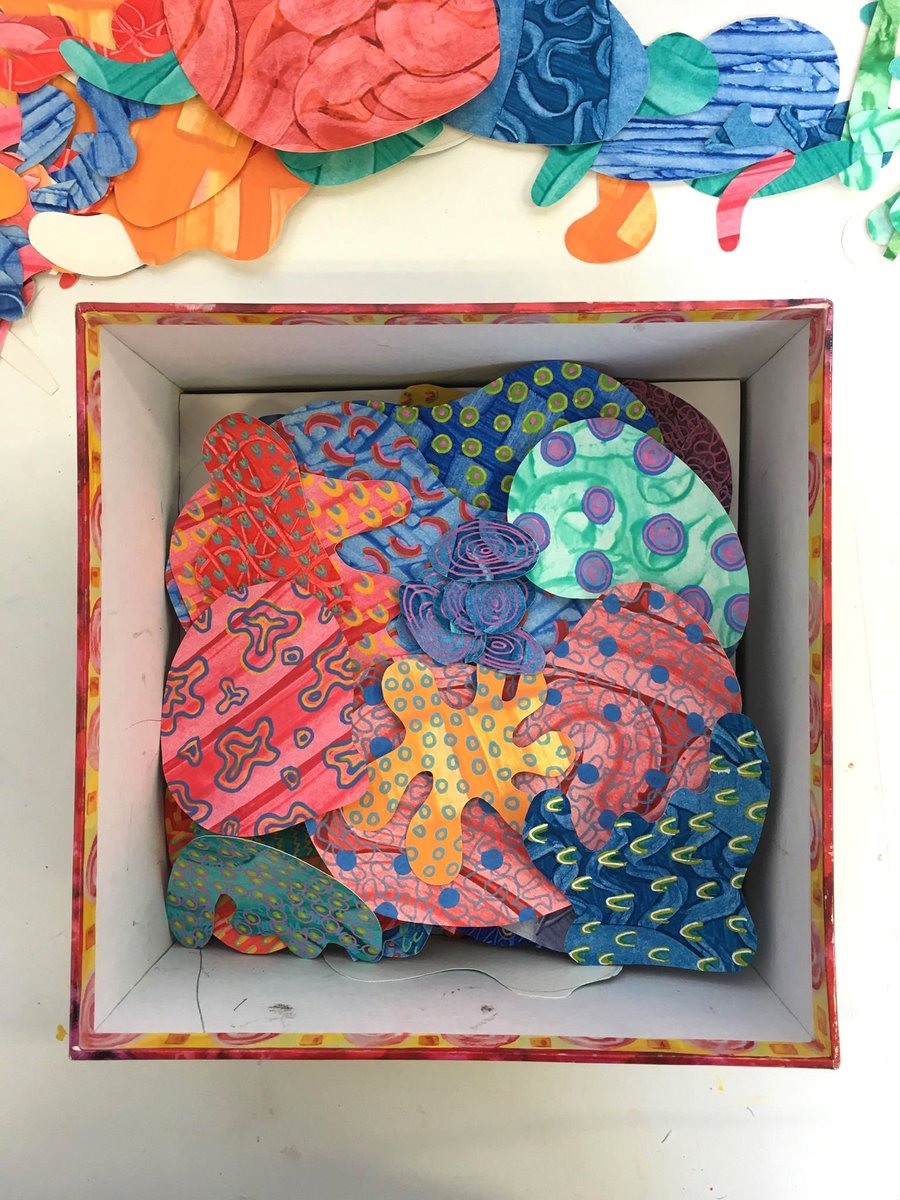 Colourful blobs in a colourful box.

#pattern #fineart #organicart #colourfulart #play #collage #illustration #watercolour #paint #posca #fineart #ABFStepChangeLboro