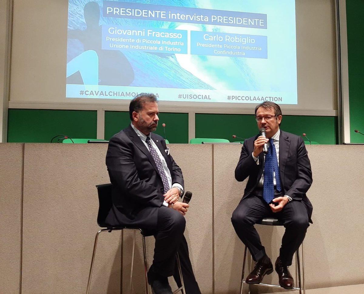 Unione Industriali Torino (@uitorino) on Twitter photo "Gli interessi dell'impresa sono quello del nostro Paese". Dal dialogo dei Presidenti <a href="/Carlo_Robiglio/">Carlo Robiglio</a> e <a href="/giofrac/">Giovanni Fracasso</a> emerge chiara la visione strategica della Piccola Industria di <a href="/Confindustria/">Confindustria</a>: al centro il lavoro, i giovani e l'impresa. #cavalchiamolonda #piccola4action #uisocial "Gli interessi dell'impresa sono quello del nostro Paese". Dal dialogo dei Presidenti <a href="/Carlo_Robiglio/">Carlo Robiglio</a> e <a href="/giofrac/">Giovanni Fracasso</a> emerge chiara la visione strategica della Piccola Industria di <a href="/Confindustria/">Confindustria</a>: al centro il lavoro, i giovani e l'impresa. #cavalchiamolonda #piccola4action #uisocial