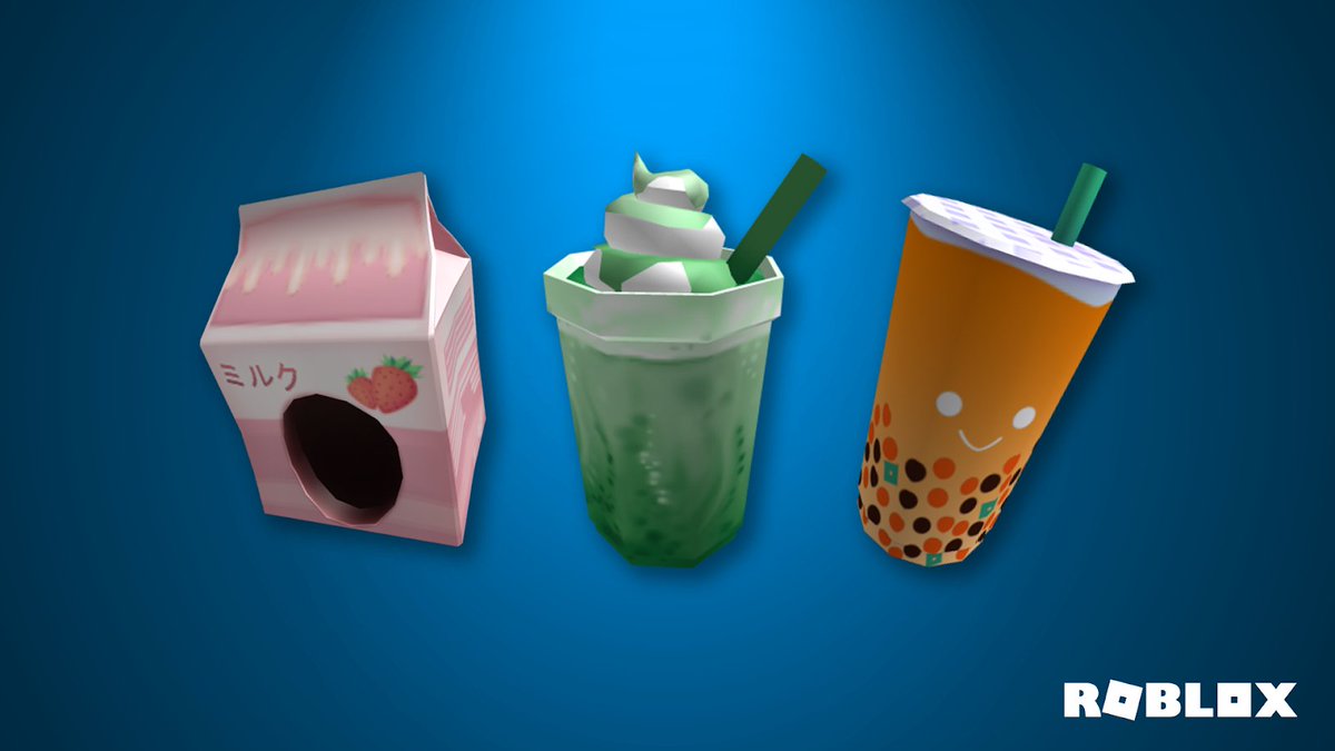 Roblox On Twitter It S A Hot Day You Re Thirsty Which Do You Reach For First Strawberry Milk Xl Matcha Frappe Or Boba Fete - roblox strawberry hat