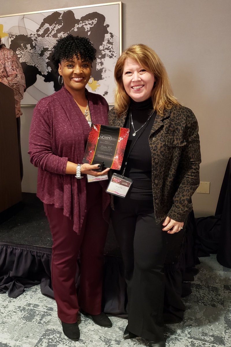 ACCSPRA's tweet photo. Damita Hill, left, of @jeffstate, is this year’s NCMPR District 2 Communicator of the Year! https://t.co/WAPOik1pGr