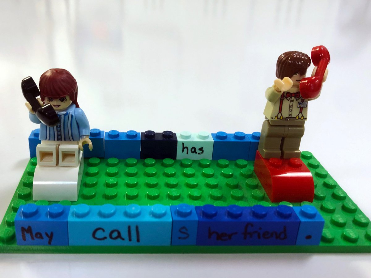 ElmwoodFranklin's tweet image. Learning with Legos! Fifth graders practiced verb tense by building sentences and scenes out of Lego blocks. #thinkingbeyond #learningwithlego #elmwoodfranklin