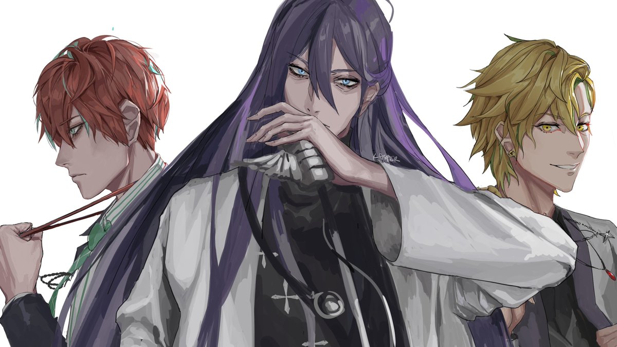 Kasper Hypmic Doppo Hypnosismic ヒプマイ ヒプノシスマイク 観音坂独歩 摩天楼 イラスト 그림 Matenrou Hifumi 一二三 伊弉冉一二三 摩天楼 神宮寺寂雷 Jakurai Matenrou Its Done Also I Found Out You Can Edit Twitter Crop Woah