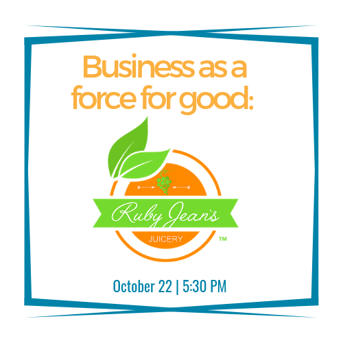 ConsciousCapKC's tweet photo. Happy Business as a Force for Good day!! That's right, our final 2019 Business as a Force for Good event is this evening at Ruby Jean's Juicery off Troost. Purchase tickets here: https://t.co/glC63zz1h3 https://t.co/AwSFyXxjq6