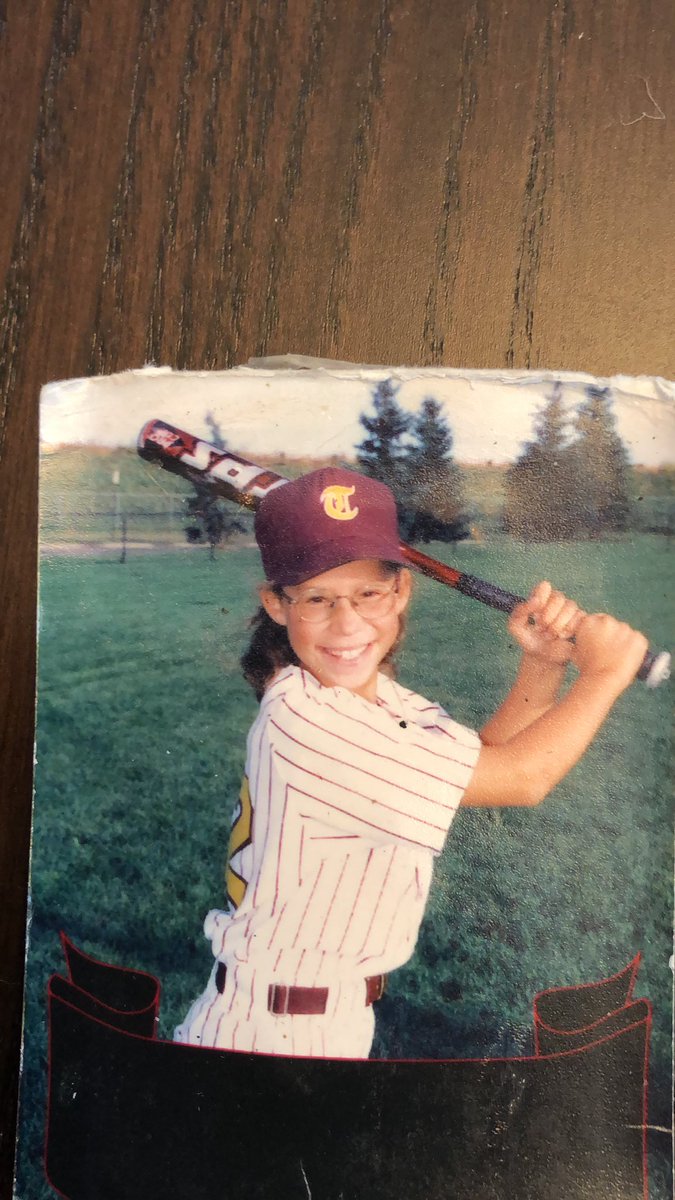 My wife at age 5. She still likes to kick my ass in the cages once a season, and with opportunities like the #shesup campaign, we may have been teammates 😉