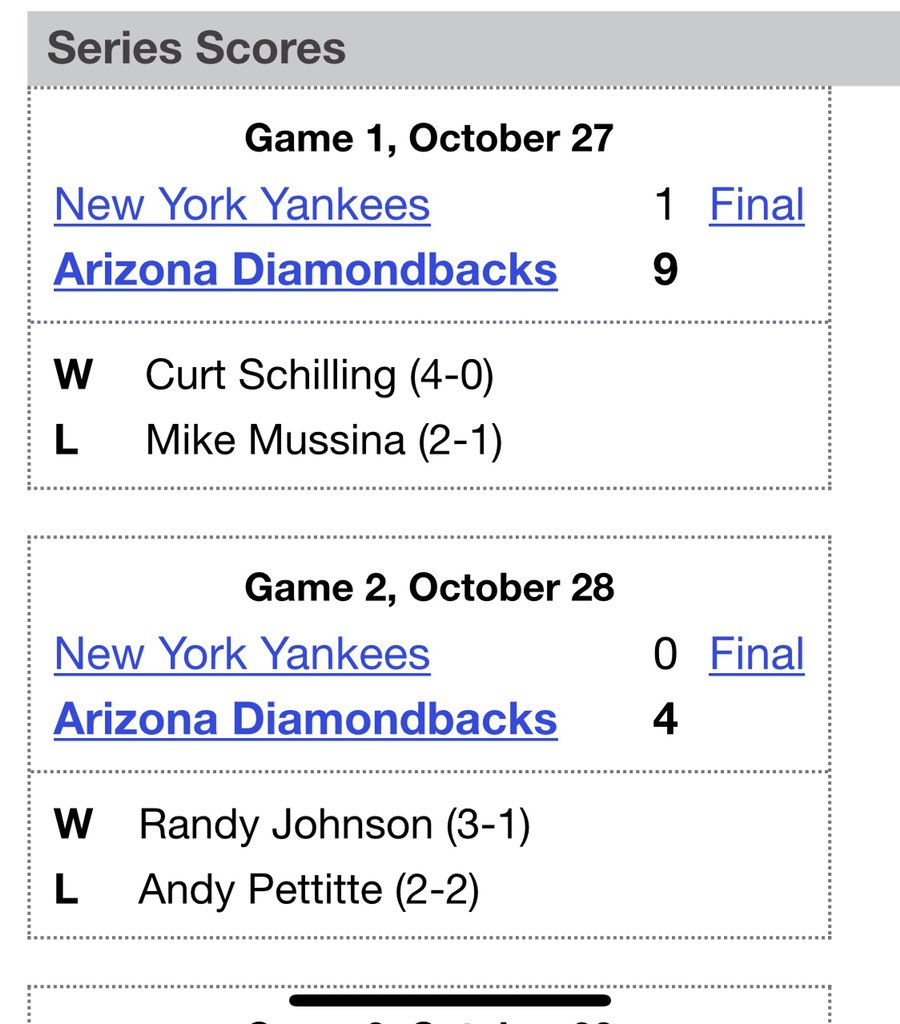 dan_gitzen's tweet photo. @wjeffpetty 🙋🏻♂️ The Game 1 & 2 in the 2001 Series 👇🏻 #PrettySolid https://t.co/PKxjmxGcwa