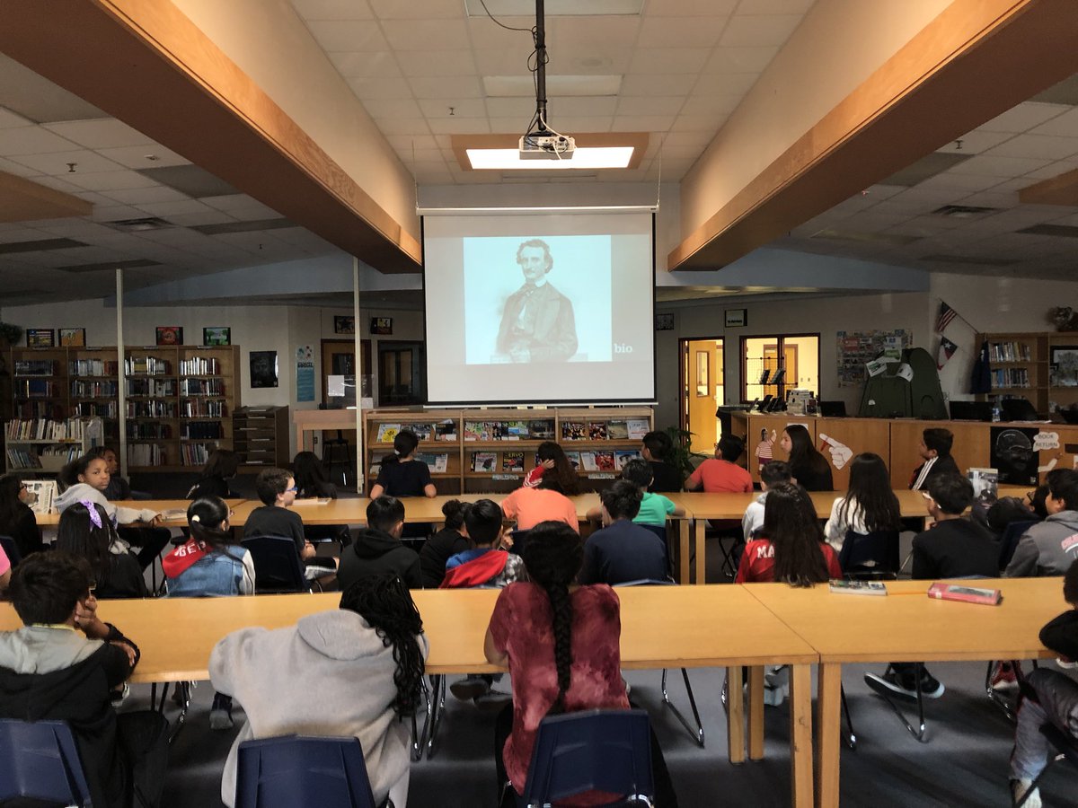 blakerspace's tweet photo. Edgar Allan Poe Capturing “Tell-Tale Hearts” since 1843. 
#scobrary
@swisd_sco
@swisd
@swisd_academics 
@jh__reynolds https://t.co/IVcUtbY5qq