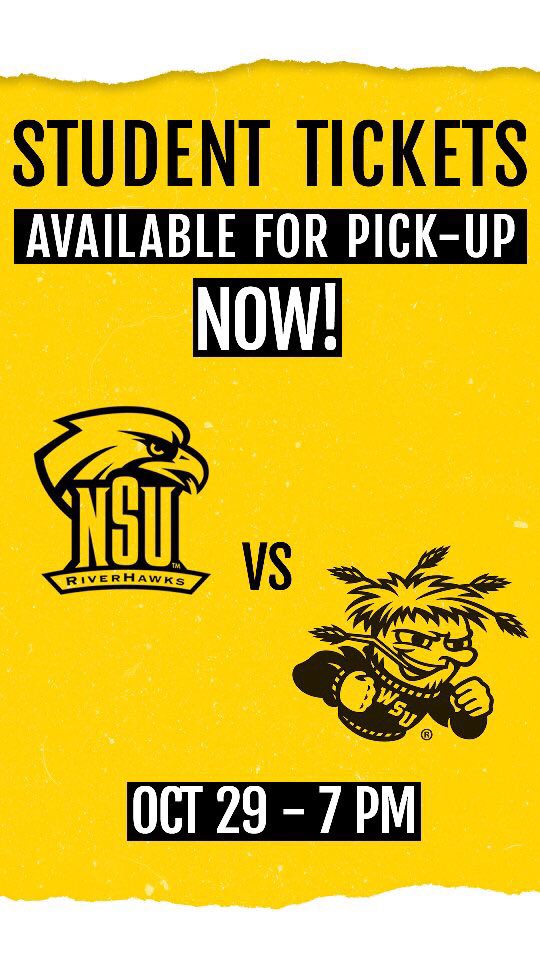 ShockerManiacs's tweet photo. .@WichitaState students, after you have finished voting for your new student section name, don’t forget to go pick up your student ticket for our game against Northeastern State next Tuesday! #GoShockers #WatchUs https://t.co/c9Ered4aCq