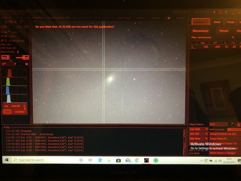 GridSimRacing's tweet image. capturing 2 minute unguided exposures of Andromeda with my new heq5 pro, thank you for getting me into this @AstroBackyard your yt channel has inspired me 👍