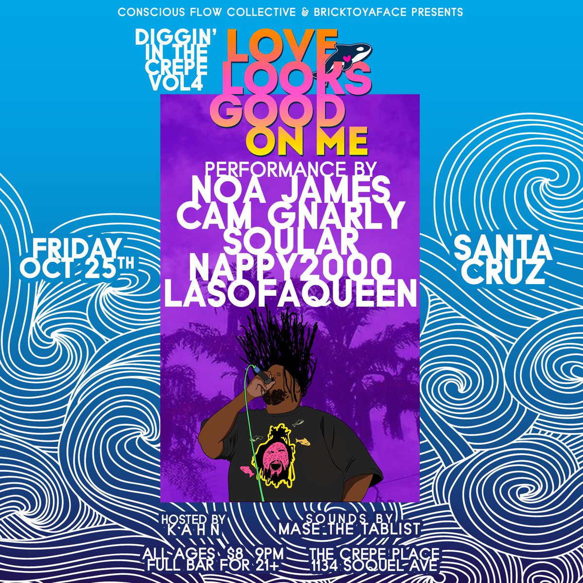 Haven’t performed in Santa Cruz in awhile. I’m excited to be out there Friday with @CamGnarly @Nappy2k @lasofaqueen @1soular 

#SantaCruz #SantaCruzHipHop 

NoaJames.net