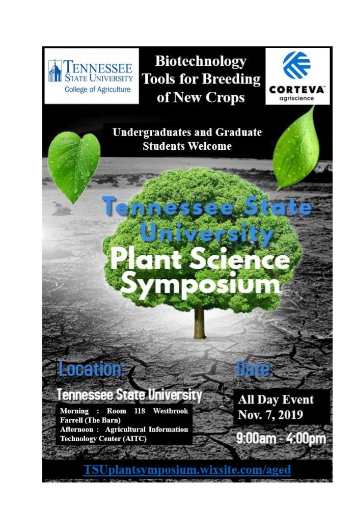 TSUCollegeofAG's tweet photo. Save the date. #TSUAgVentures #TSUAgScienceMatters #GoBigBlue #TSUCollegeofAgriculture @TSUedu @TsuBiotech @TSUAppliedGIS @corteva @FBonTheHill @usdafsa @HBCUDigest @HBCU_Times @USDA_NIFA https://t.co/xlX5rN0MCr