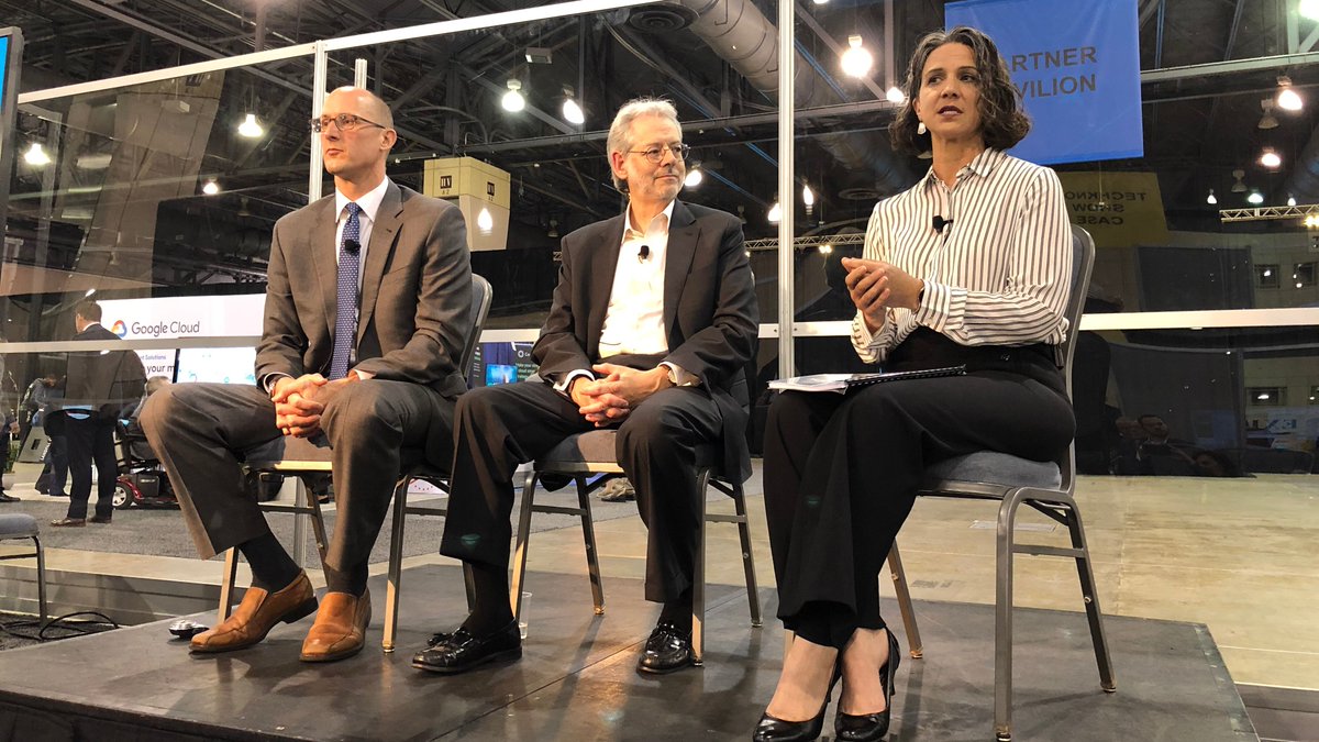 MITREcorp's tweet photo. Teresa Thomas & Jim Cook discuss how adults on the autism spectrum may be a natural fit for #cybersecurity jobs during a #ImagineNationELC @ACTIAC panel w/Mark Bussow of @OMBPress. #GEARcenter #drivingimpact https://t.co/X8etx8f6oJ