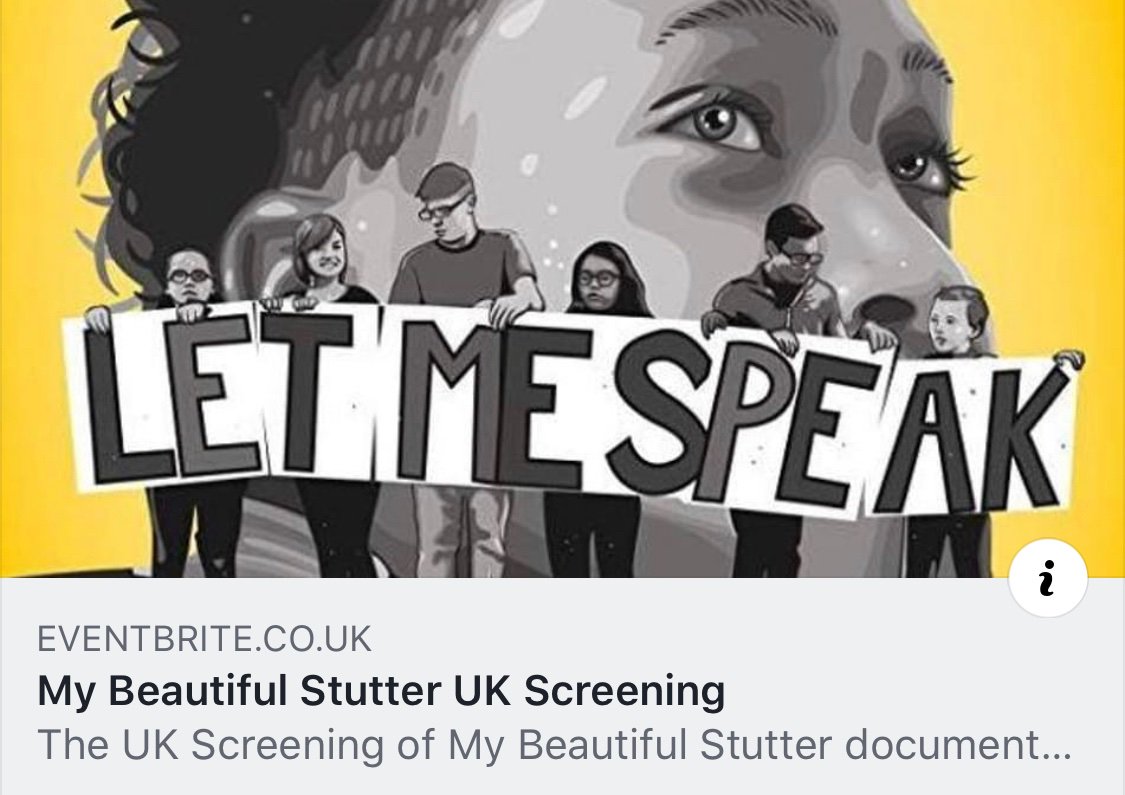 Screening of the award winning ‘My Beautiful Stutter’ with Q&amp;A session, Saturday 14th March 2020 at 20:00, London

eventbrite.co.uk/e/my-beautiful…
