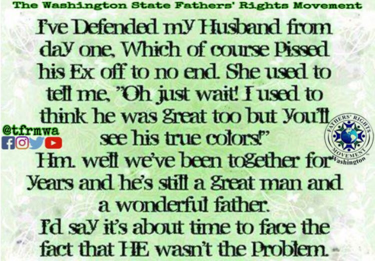 The #truth is, more often than not, the problem is NOT fathers. #facts!
#tfrmWA #fathersrightsmovement #fathersmatter #youarenotalone #stopPA #fatherhood #support5050 #equalsharedparenting #equality #familylawreform #dads #kids