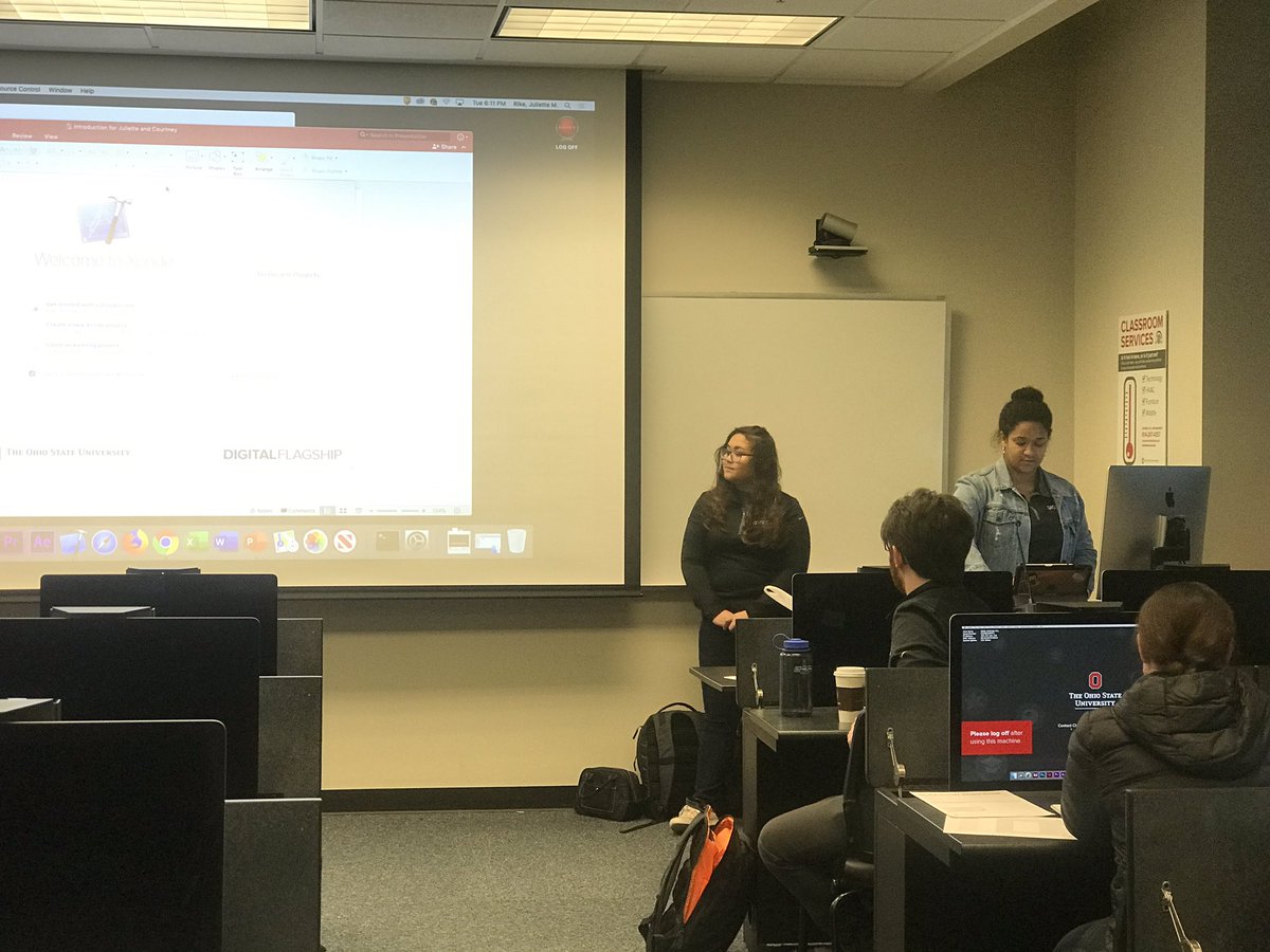 JessPhillips_OH's tweet image. Students are coding their first app at App Fest! Session led by our own Digital Flagship Student Mentors and rockstars Courtney and Juliette! @TechOhioState #digitalflagship #GirlsWhoCode