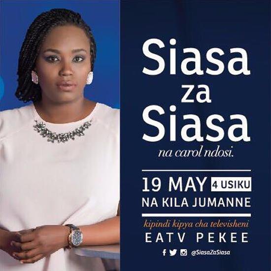 Early 2015, she hosted a show called Siasa Za Siasa under  @MkasiTV that contributed to encouraging  #Tanzanians to vote and become aware of the politics going on in the country.