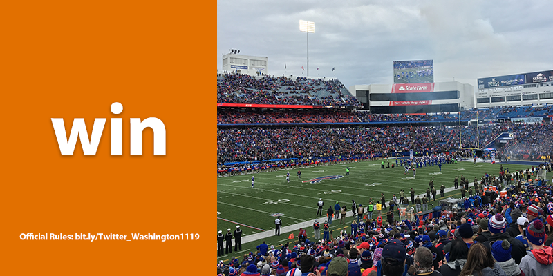 NorthtownAuto's tweet photo. RT &amp; FOLLOW @NorthtownAuto
for your chance to win! 🎉

We're giving away two tickets to the Buffalo Bills game against Washington on Nov. 3rd 😍 🏈 

- Prize includes 2 tickets &amp; parking pass
- One winner selected Thursday, Oct. 31st https://t.co/HUoI1drg9R