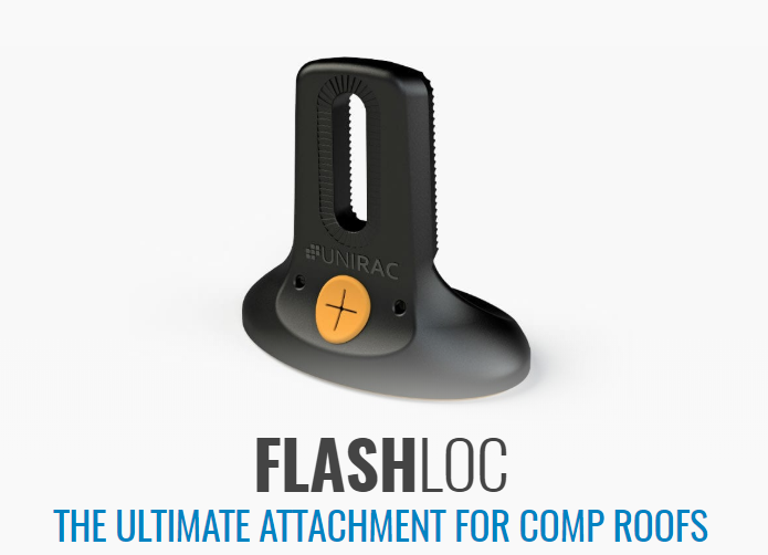 Unirac's tweet photo. #FLASHLOC means no damage to roof shingles, faster installs and triple seal technology assures no leaks! #BetterSolarsStartsHere #NotJustRail
https://t.co/8pfXWLfN4P https://t.co/fZPKfDkyF7