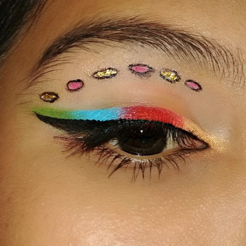 1Dteamo10's tweet photo. SPIT ME OUT LIKE HOT#WASABI 💛❤️💙💚

@littlemix  makeup inspired on their tour outfit for #Wasabi 

📷 Tour picture: @concertsandphae https://t.co/8Fe7eT756i