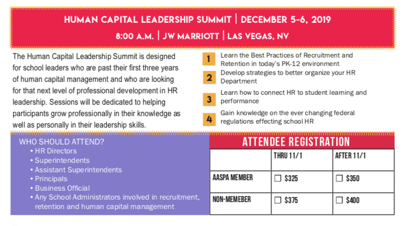 Coashjohnson's tweet photo. Check out the amazing agenda for the #HCLS19 - Come see how some districts are moving from transactional thinking to #Strategic Thinking in #K12HR? Join us Dec 5-6 in #LasVegas for the #HCLS19 https://t.co/tUFszsK5YO