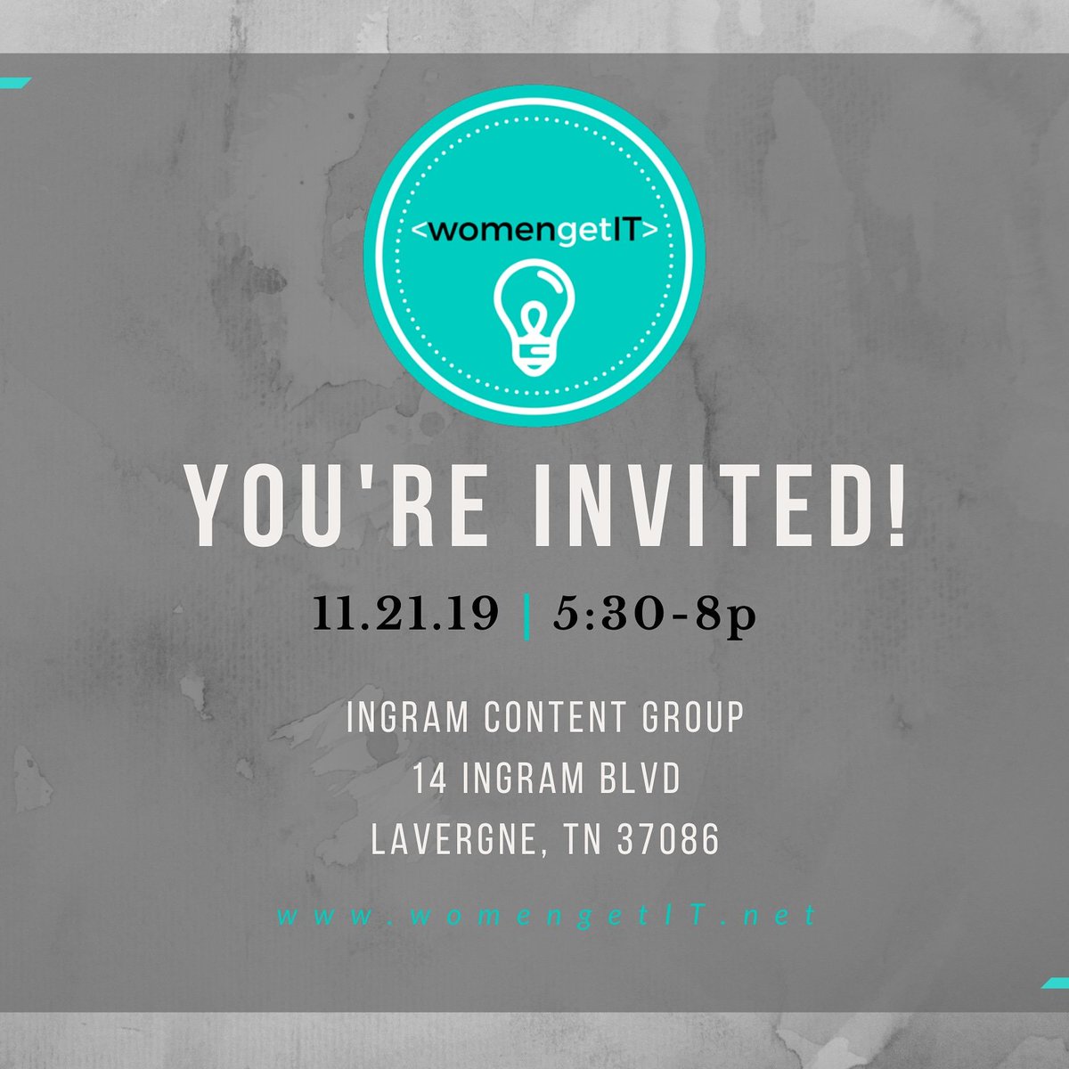 Hi tribe! Tickets are now Buy One Get One Half Off! Our next Peer Mentoring Event is one month away on November 21st at Ingram Content Group. We hope to see you there! Link for tickets:  tickettailor.com/events/womenge… #womengetit #womenintech #tech #career #mentoring #nashville #code