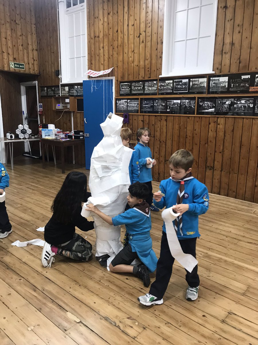 2ndMortlake's tweet photo. Great teamwork as Beavers create Halloween Mummies tonight. https://t.co/1twrLLeevE