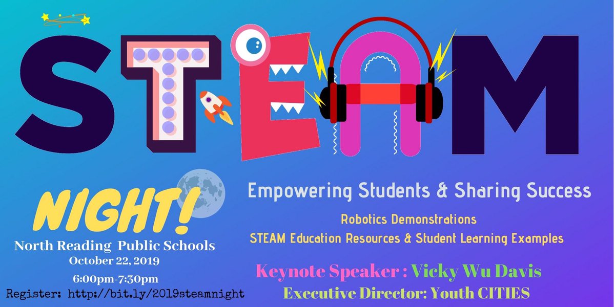 nrmstechlab's tweet photo. So excited to celebrate STEAM night tonight in North Reading!!! Hope you can join us.  #Robotics #STEM https://t.co/oWlVp1C0SX