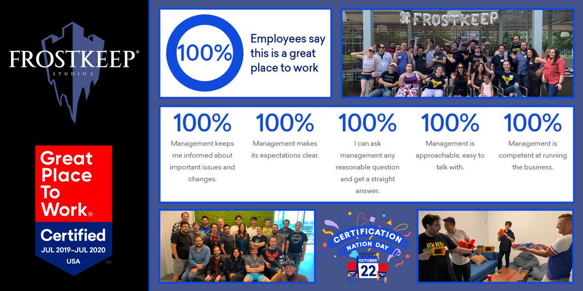 Frostkeep Studios (@frostkeep) on Twitter photo 🏆 Frostkeep Studios is now #GPTWcertified as one of the Best Workplaces in 2019 by <a href="/GPTW_US/">Great Place To Work</a>!
We're honored to be taking part in their inaugural Certification Nation Day. Read more:
➡️ frostkeep.com/great-place-wo… 🏆 Frostkeep Studios is now #GPTWcertified as one of the Best Workplaces in 2019 by <a href="/GPTW_US/">Great Place To Work</a>!
We're honored to be taking part in their inaugural Certification Nation Day. Read more:
➡️ frostkeep.com/great-place-wo…