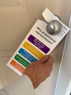 yegfairvote's tweet photo. @edmontomb @yegfairvote volunteers distributed 5000 door hangers in Edmonton Strathcona encouraging voters to vote for a PR supporting candidate. We like to think our efforts helped. #cdnpoli #ElectoralReform #PR4Canada https://t.co/SU4xkQrayk