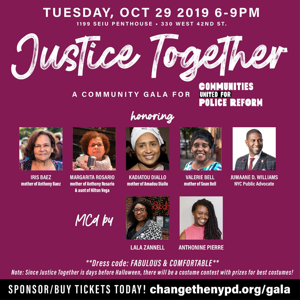 As <a href="/changethenypd/">Communities United for Police Reform</a> members, we've won real changes for NYers. From #CommunitySafetyAct to #RightToKnowAct to standing w/families of those killed by NYPD, CPR is relentless in fighting police violence.

On Oct 29 join us to celebrate &amp; ensure we can continue changethenypd.org/gala
