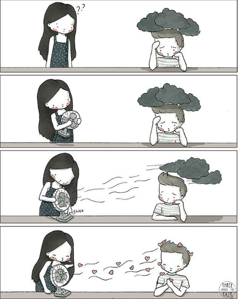 NrmalizeKindnes's tweet photo. Isn't this comic the cutest!!! 😍⁠
We want a love fan like this one!⁠ Alas, sometimes the best we can do is just sit in it with them. Holding space for them and letting them know we're there.⁠

🎨 (https://t.co/zR8f5QeMxw)

#love #kindness #normalizekindness #heartwarming https://t.co/R4MZNOBz4f