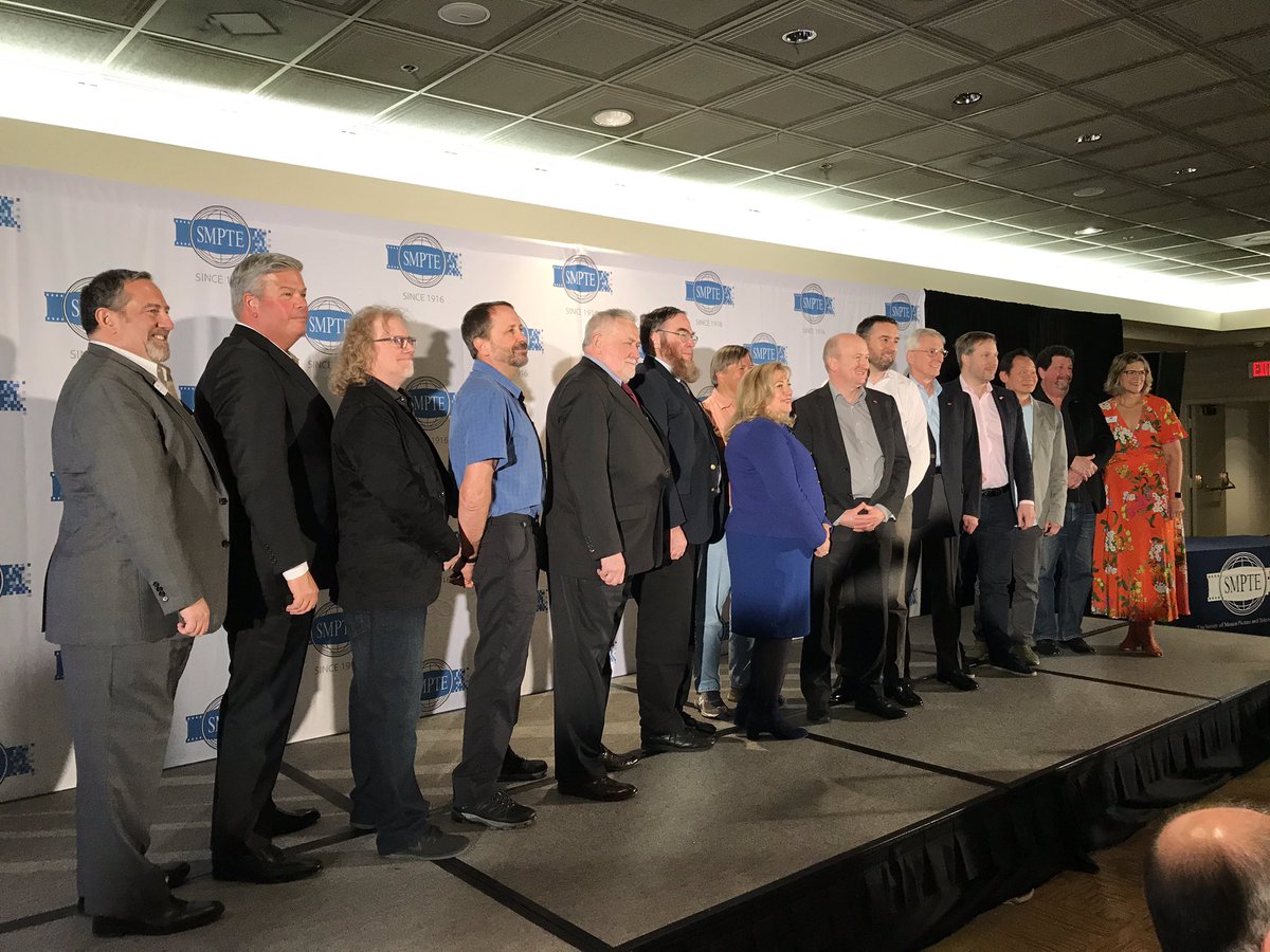 All the new SMPTE fellows at #SMPTE2019 ... except Prof David Crawford who joined in virtual reality !!!!