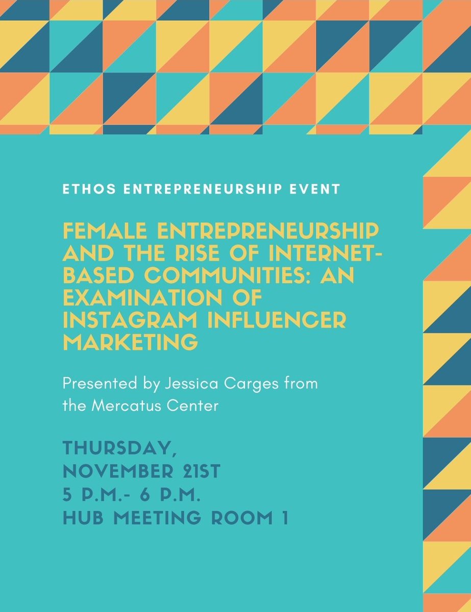Ethos_GMU's tweet photo. We now have the room confirmed for our November 21st entrepreneurship event! Check out the details below and we'll see you in a few weeks! #OurEthos https://t.co/2HScnC0QqH