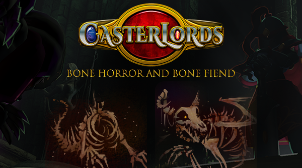 CasterLords's tweet photo. Happy Halloween! Let's celebrate with some spooky artwork from CasterLords! The Bone Horror/Fiend are ghoulish summonable allies to fight alongside you! #indiegame https://t.co/s23A7bYWTO