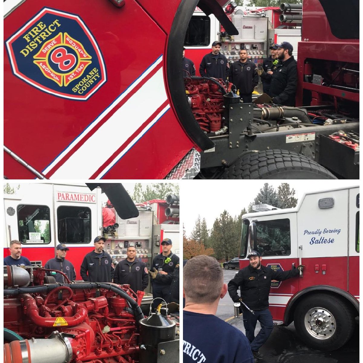 spokaneco8_3711's tweet photo. Today firefighters got a training in basic maintenance for the new engines. It will help our engines last and be reliable into the future. 🚒🚒🚒🚒🔥🔥🚒🚒 #hereforyou @SCFD8 #newfireengine https://t.co/eDaPPm8sdN