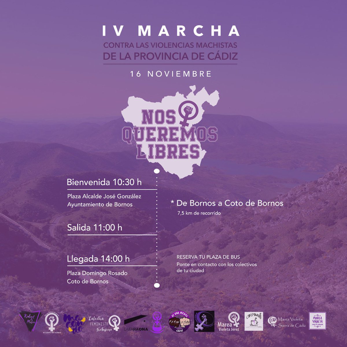 Cuarta marcha provincial contra las violencias machistas!!💜💜 #16NyoVoy #NosQueremosLibres #NosQueremosVivas #NiUnaMenos