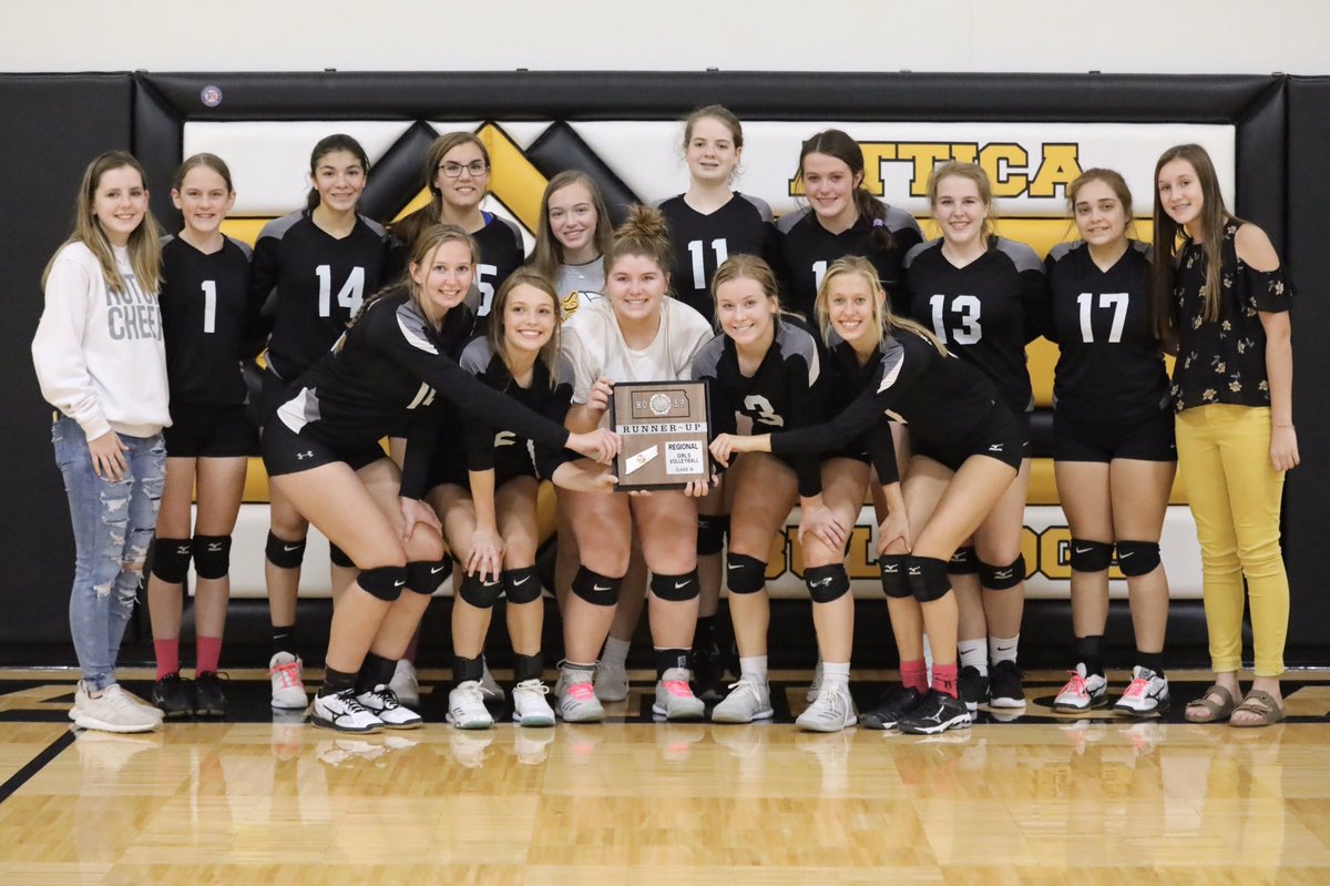 Lady Bulldogs are Regional Runner-Up and advance to Sub-State Saturday at Greensburg.  It was a battle all the way between Attica and Cunningham, 
21-25, 25-22, 21-25. Way to go Dogs!